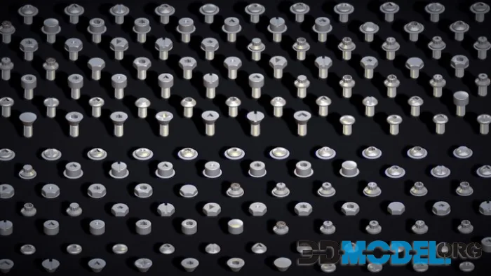 75+ Bolt Screw Pack Low Poly Realistic Kitbash (PBR)