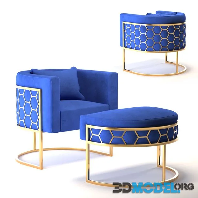 Alveare tub chair Brass