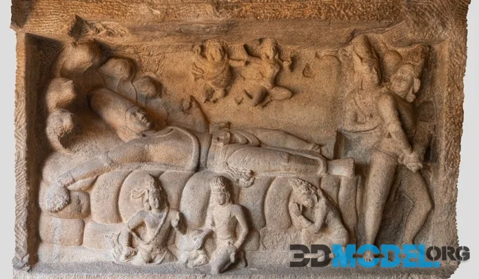 ANANTHA SAYANA PANEL Mamallapuram Cave Temple (PBR)
