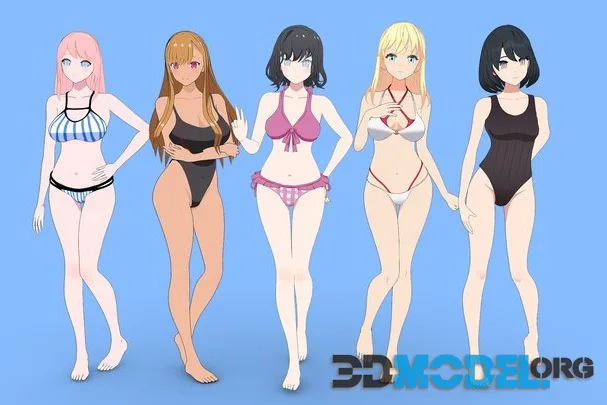 ANIME   Summer Collection 5 Bikini Girls (PBR)