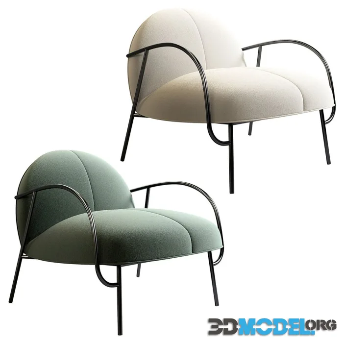 Armchair Wendelbo Half & half with armrest