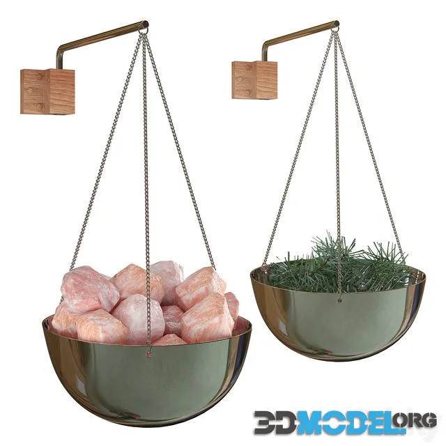 Aroma bath bowl 20 cm with Himalayan salt or branches