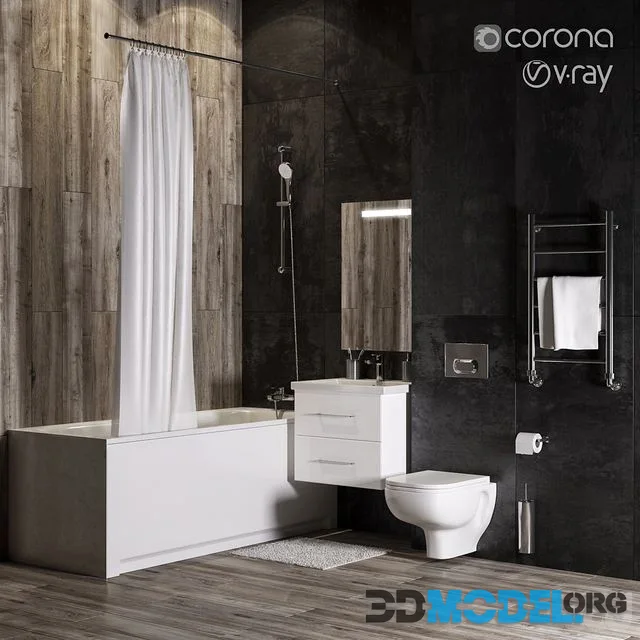 Bathroom furniture and fixtures set