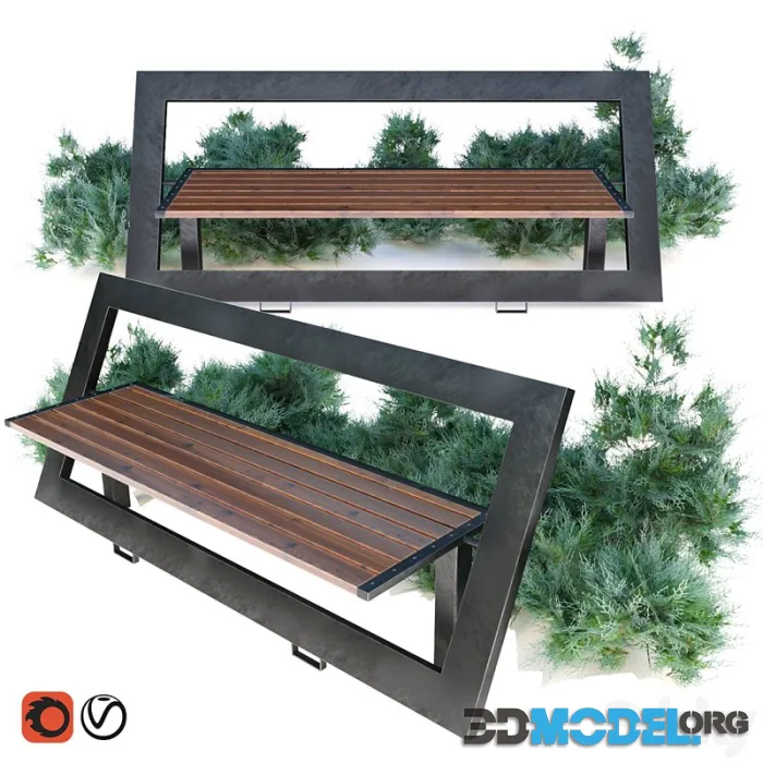 Bench with juniper