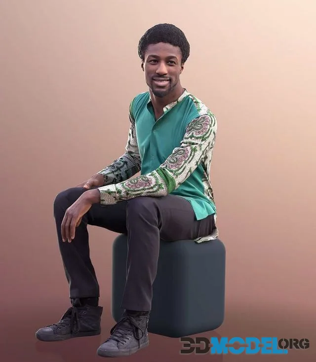 Black Man Sitting In Conversation (PBR)