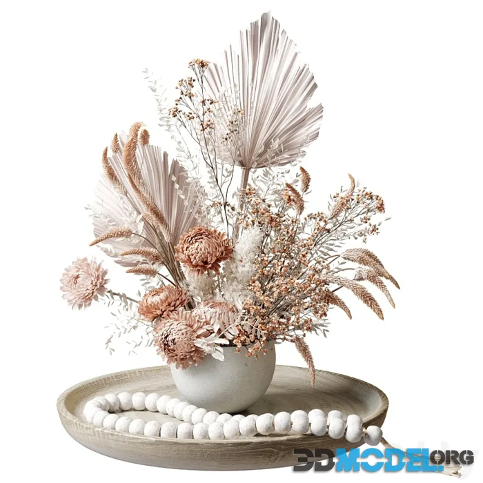 Bouquet of dried flowers with chrysanthemums 34