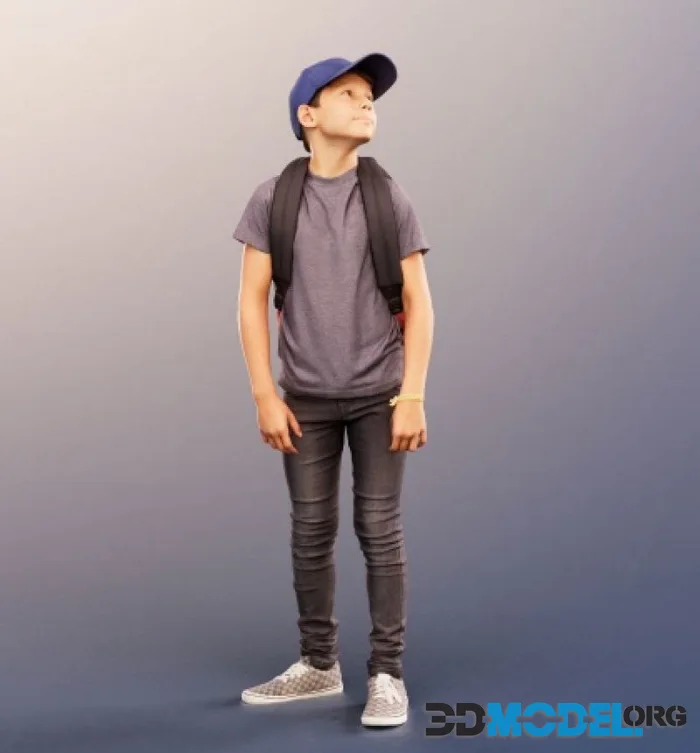 Boy Standing With Backpack (PBR)