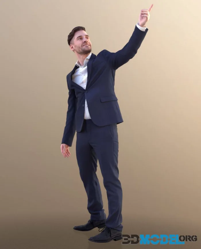 Business Man Pointing Standing (PBR)