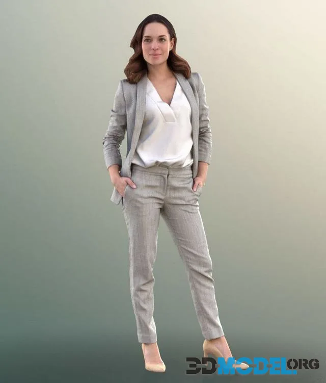 Business Woman Standing With Hands In Pockets (PBR)