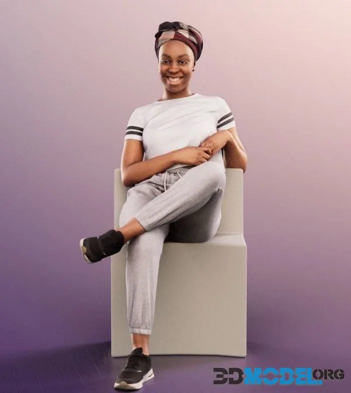 Casual Black Woman Sitting