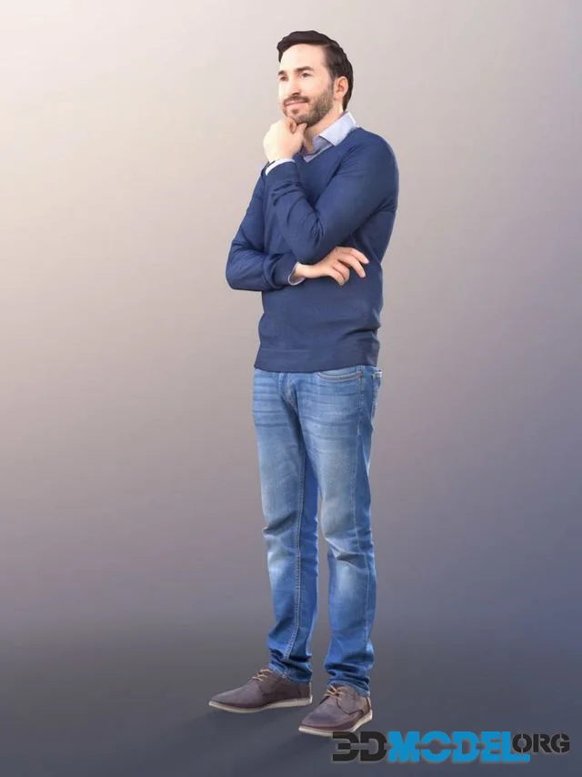 Casual Guy Man Beard Jeans Pullover (PBR)