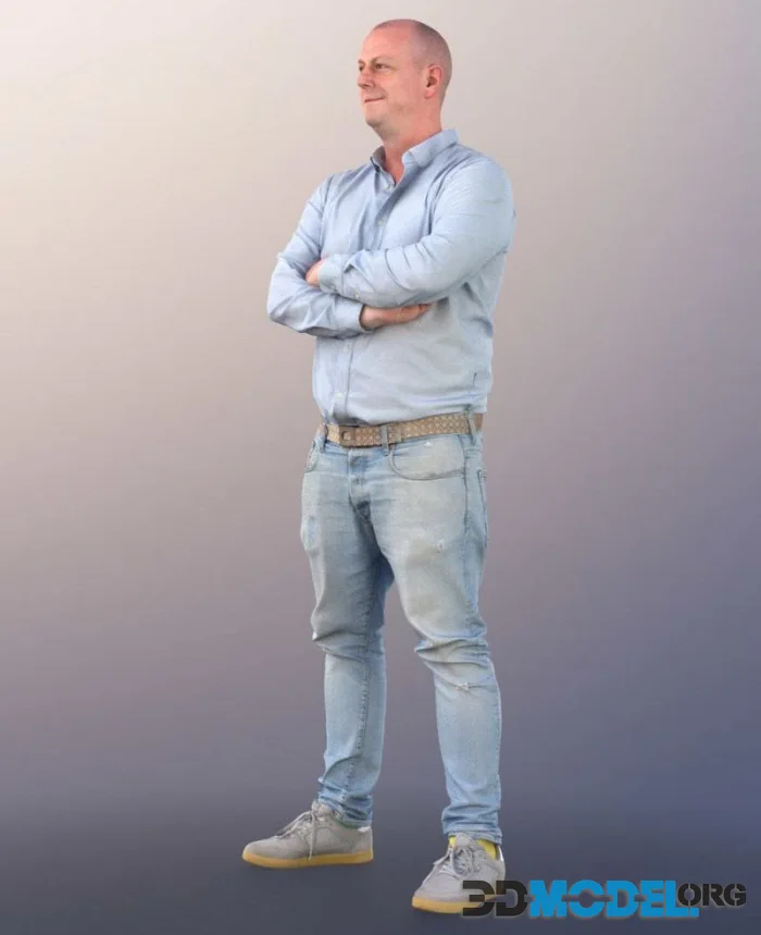 Casual Man Standing Arms Crossed Jeans (PBR)
