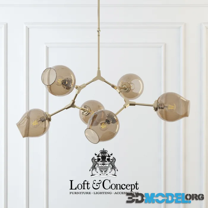 Chandelier Branching Bubble Chandelier 6 Smoke