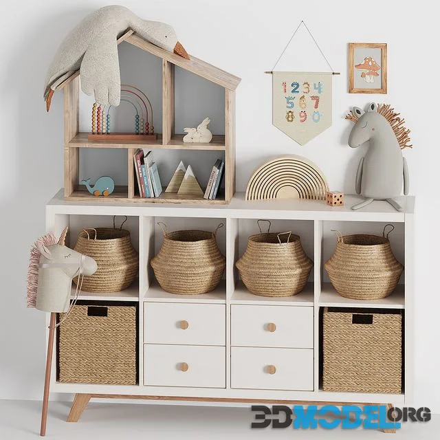 childrendecore02 (Toys H&M, Decor, Toy Storage And Wicker Basket for Children Room by Little Dutch)