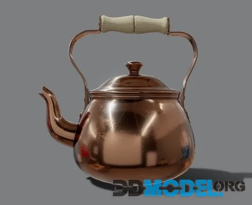 Copper Tea Kettle Low-poly
