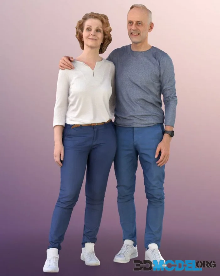 Couple Casual Smiling Jeans Shirt (PBR)
