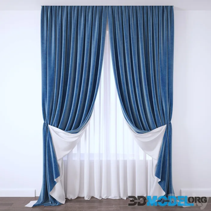 Curtain classic blue and white