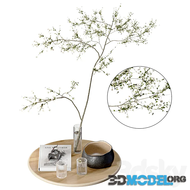 DECORATIVE SET 000000004 with wooden tray