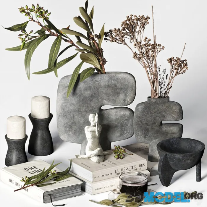 Decorative set 021 with 101 Copenhagen vases