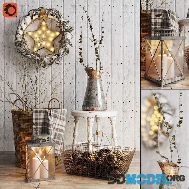 Decorative set in Christmas style