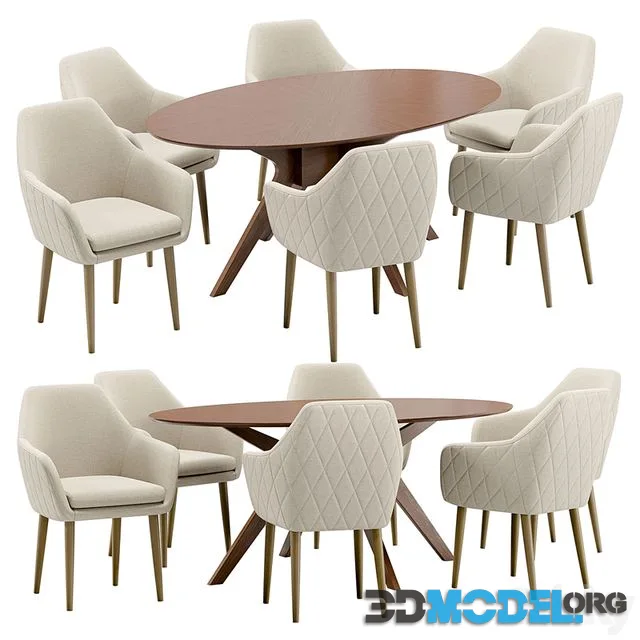Dining chair Zoe and table Adel