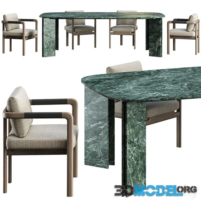 Dining table Maxwell by Acerbis and Chair Montgomery by Giorgetti