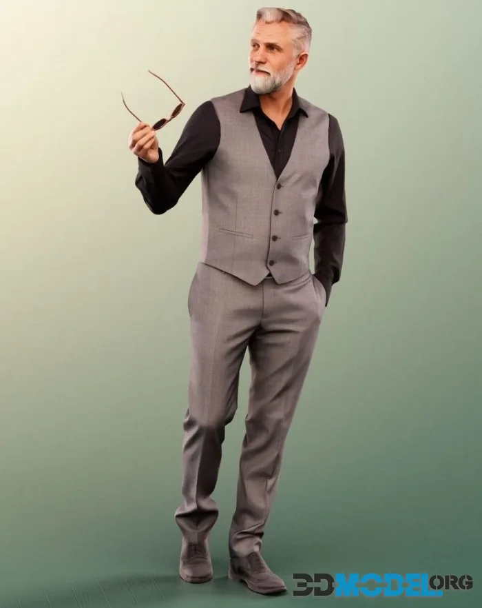 Elegant Man Walking Pointing With Sunglasses (PBR)