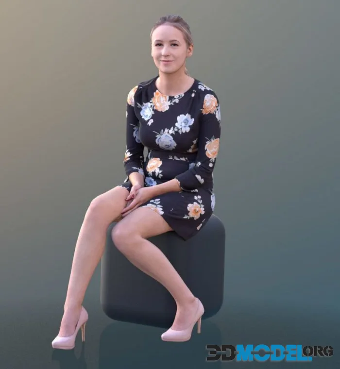 Elegant Woman Sitting (PBR)