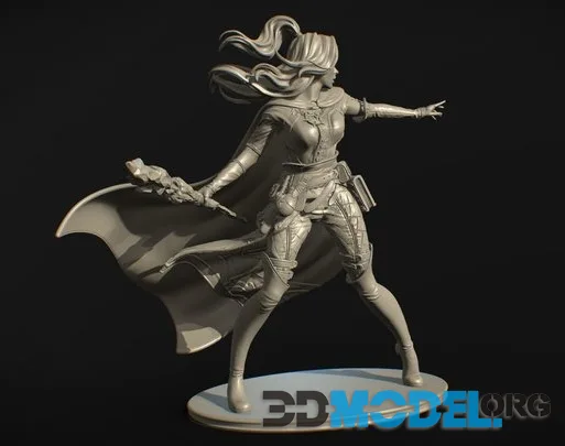 Elf Mage 3D Print Miniature (PBR)