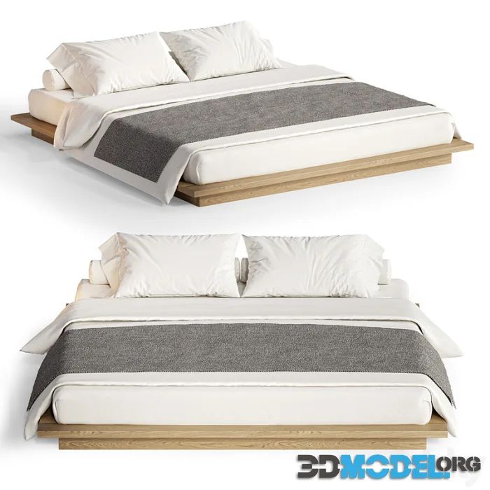 Elidia Walnut Wood Bed