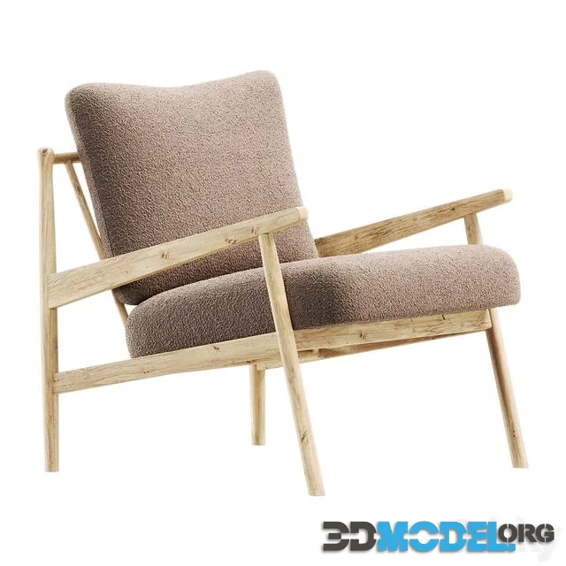 Fauteuil lounge en bouclette Mikkel