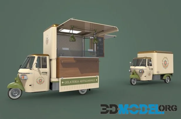 Food Truck Low Poly PBR 3D Model (PBR)