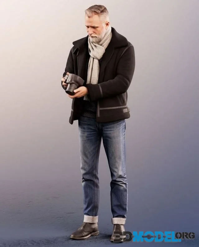Foto Photographer Beard grayhaired warm clothing (PBR)