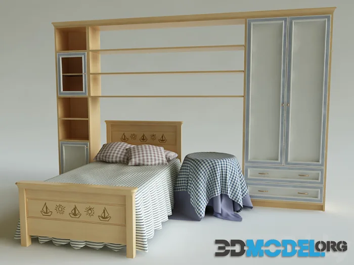 Furniture for children (wood bed)