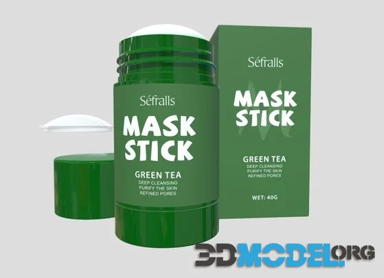 Green Tea Mask Stick Low-poly