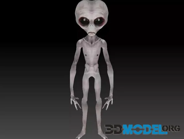 Grey Alien – Area 51 low-poly (PBR)