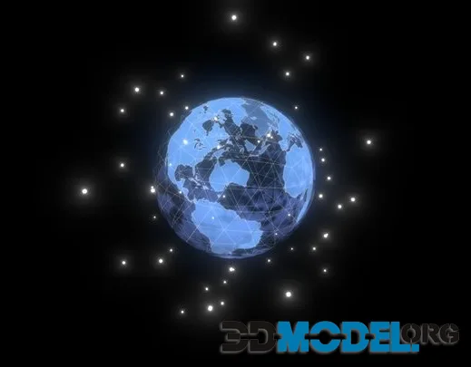 Hologram Planet Earth   Animated (PBR)
