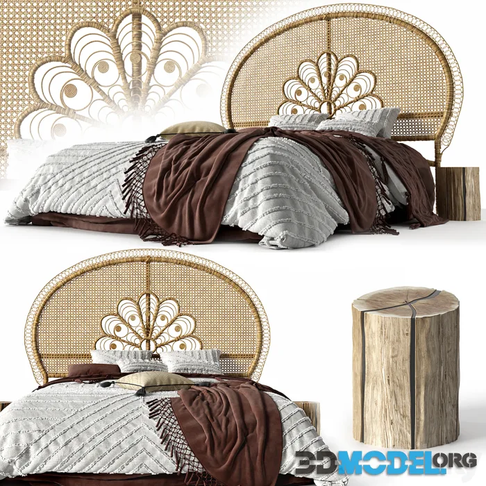 Home Republic Francis Rattan Honey Bedhead