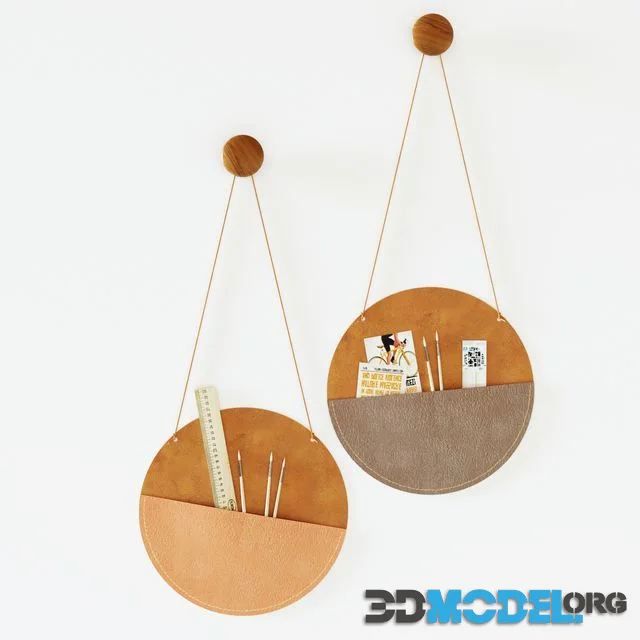 Leather wall pockets for storing trifles