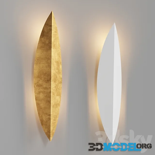 Loftconcept Art Deco Leaf Wall Lamp Gold and White
