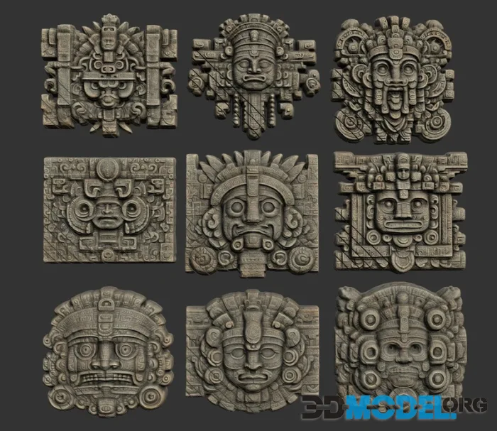 Low Poly Mayan Temple Wall Decor (PBR)