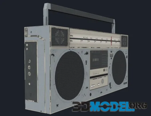 Low Poly Retro Boombox (PBR)