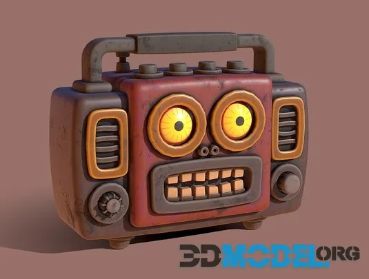 Lowpoly Stylized Imp Boombox (PBR)