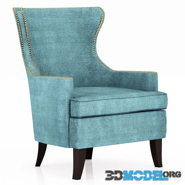 Pacific Blue Elliott Wingback Chair