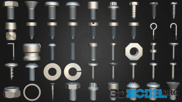 Pack Of 45 Screws   Bolts Volume 01 (PBR)