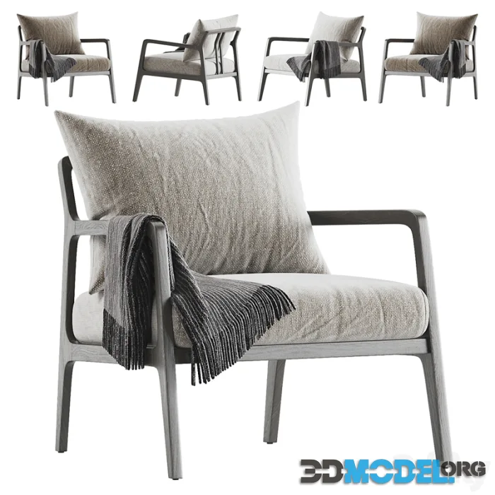 Palm Armchair with plaid