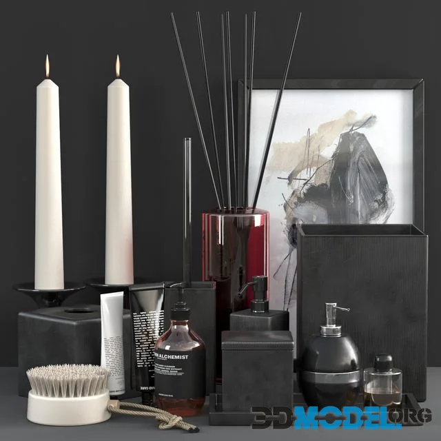 Parello Pleated Black Bath accessories