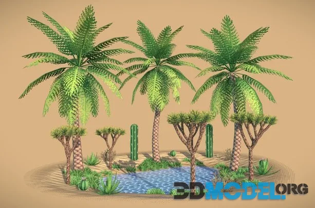 Pixel Art Desert Oasis (PBR)