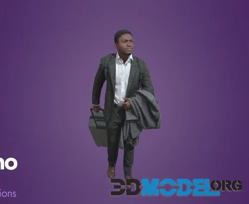 Posed Black Man Travelling   Humano 064 4976 Low-poly