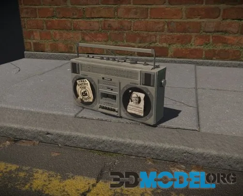 Retro Boombox Scene (PBR)
